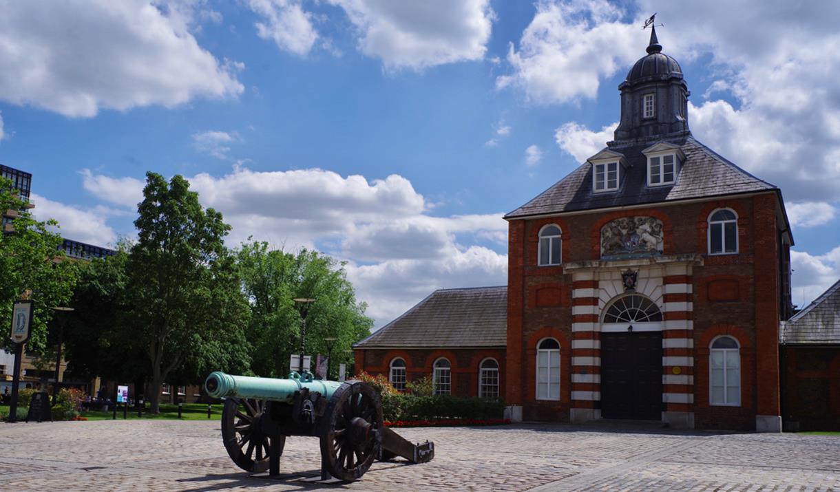 Cannon in the Royal Arsenal at Woolwich.