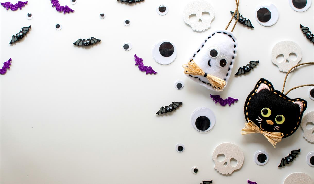 In this session, you will be making some paintings of pumpkin faces, some ghostly models to hang and other Halloween decorations.