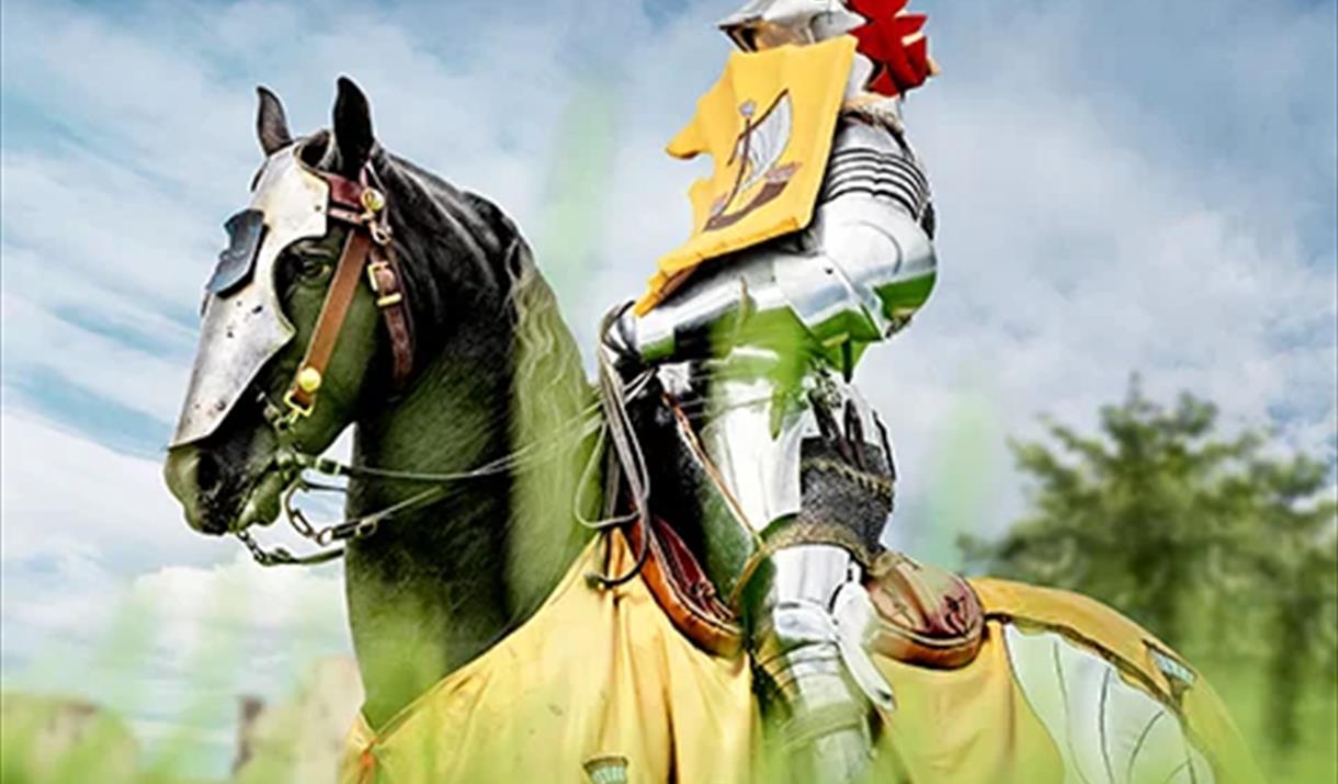 Experience an exhilarating spectacle as four legendary knights compete for glory in the grand medieval joust