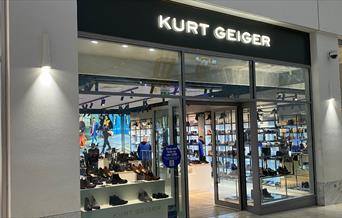 Outside Kurt Geiger at The O2. A nice looking shop with a large selection of items.
