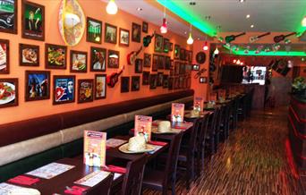 Inside El Mojitos Eltham, a stunning Mexican themed restaurant.