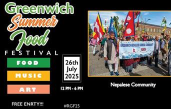 Greenwich Summer Food Festival 2025 organised by BME Volunteers CIC and supported by the Royal Borough of Greenwich
