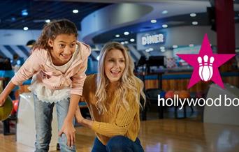 Mother and daughter bowling at Hollywood Bowl, The O2.