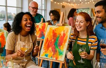Firepit Presents 'SIP and PAINT' in a contemporary Art Gallery Setting