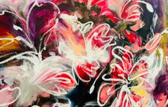 "Spring Swirls," an exclusive print by emerging painter Jothi Kanayalal