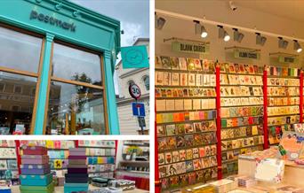 A gallery of images taken at Postmark Blackheath. The photos show the outside of their stunning mint coloured shop and they also show their amazing in