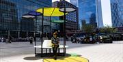 A colourful exhibition celebrating natural light across the Canary Wharf estate