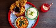 Summer Lunch Set Menu - Chicken Satay, Egg Salad, Broccoli and Nam Dang Manao