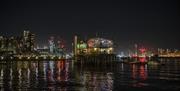 The Greenwich Yacht Club on the River Thames at night