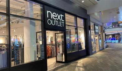 Outside next outlet at The O2. A stylish store with lots of space to explore.