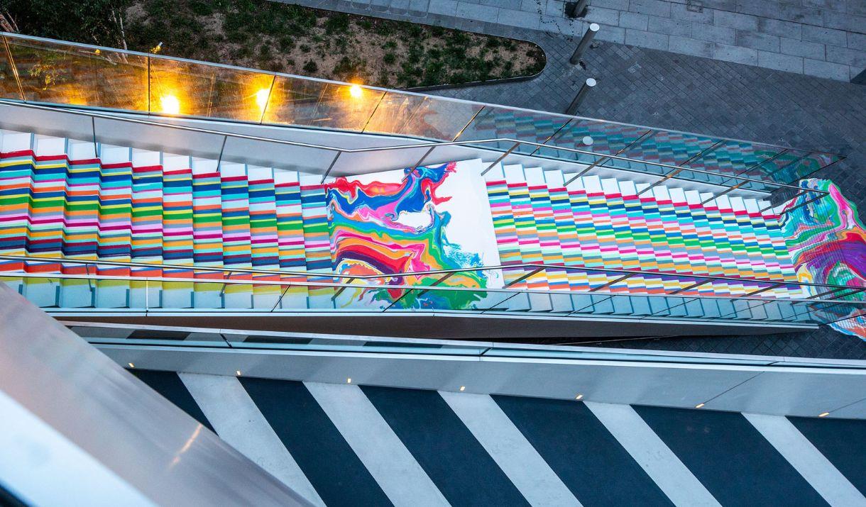 Come along and see the immersive river of colour that cascades down The Tide staircase in parallel stripes. It's definitely one for the 'gram! Come along and see the immersive river of colour that cascades down The Tide staircase in parallel stripes. It's definitely one for the 'gram!