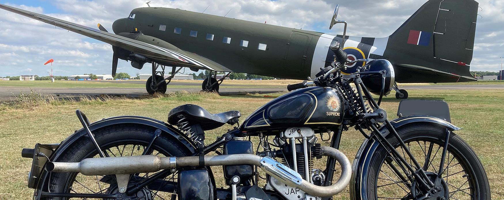 1930s vintage - OK Supreme and DC3 at North Weald Airfield