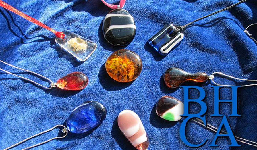 Glass fusing classes - pendants. Course at Bedford House Community Association, Buckhurst Hill.