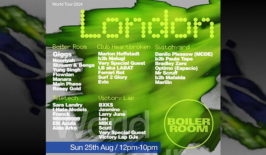 Boiler Room music festival Lee Valley August Bank Holiday weekend 2024