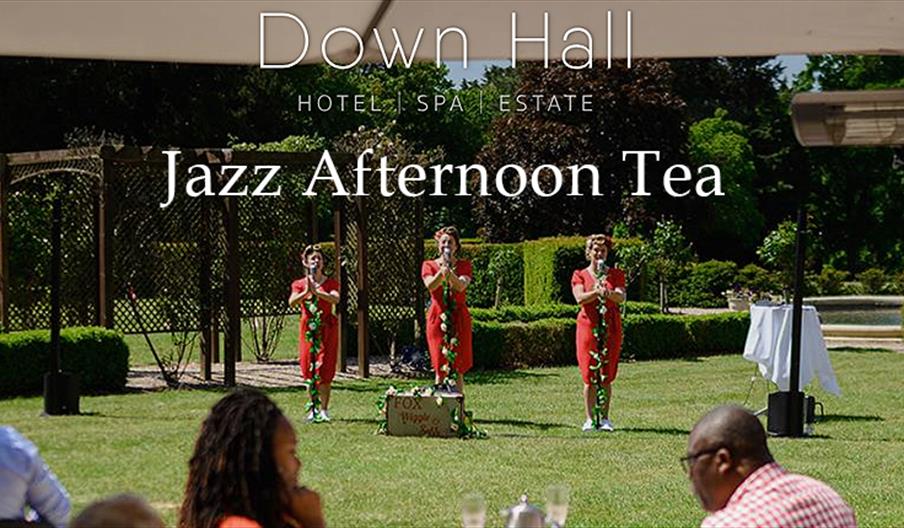 Down Hall presents an afternoon tea with live jazz.