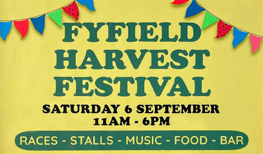 Fyfield Harvest Festival, Saturday 6th September 11am to 6pm. Races, stalls, music, food and bar.