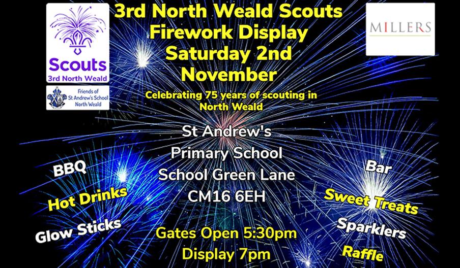 3rd North Weald Scouts firework display at St Andrew's School 2nd November 2024