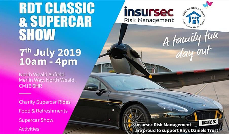 Classic and Supercar show at North Weald Airfield in aid of Rhys Daniels Trust.