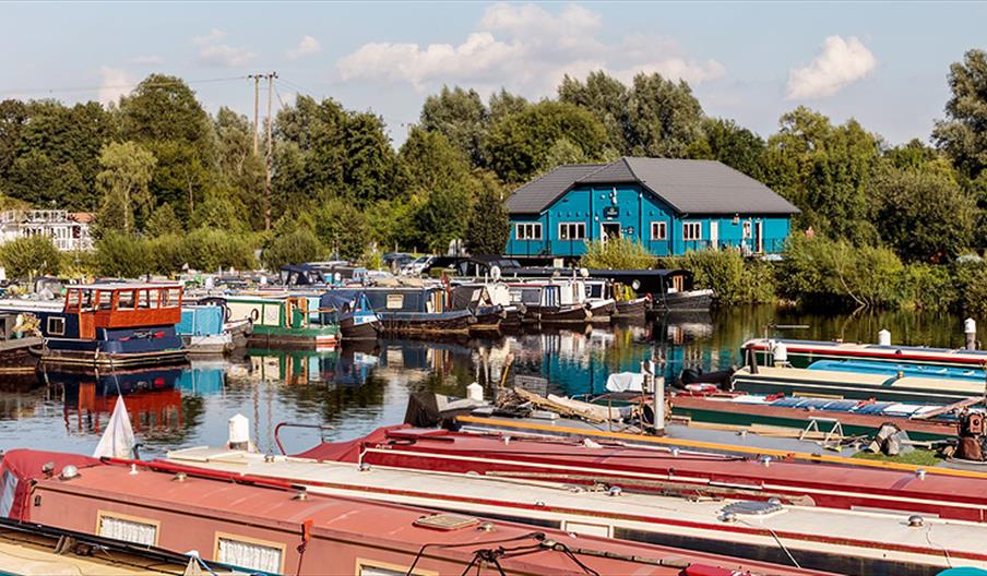 Roydon Marina Boathouse Cafe Bar overlooking the lake