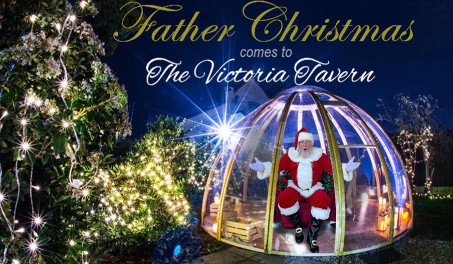 Father Christmas comes to The Victoria Tavern, Loughton, 2021