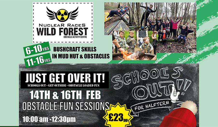 Nuclear Races Wild Forest presents Just Get Over It children's obstacle fun and bushcraft.