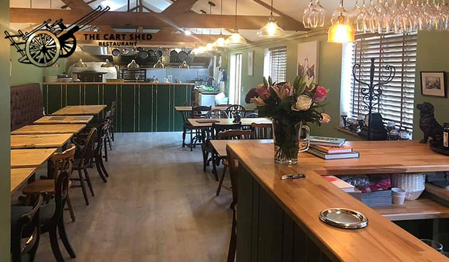 The new look of the interior at The Cart Shed Restaurant, Thornwood, Epping