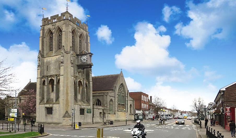 St John's Church and High Street, Epping