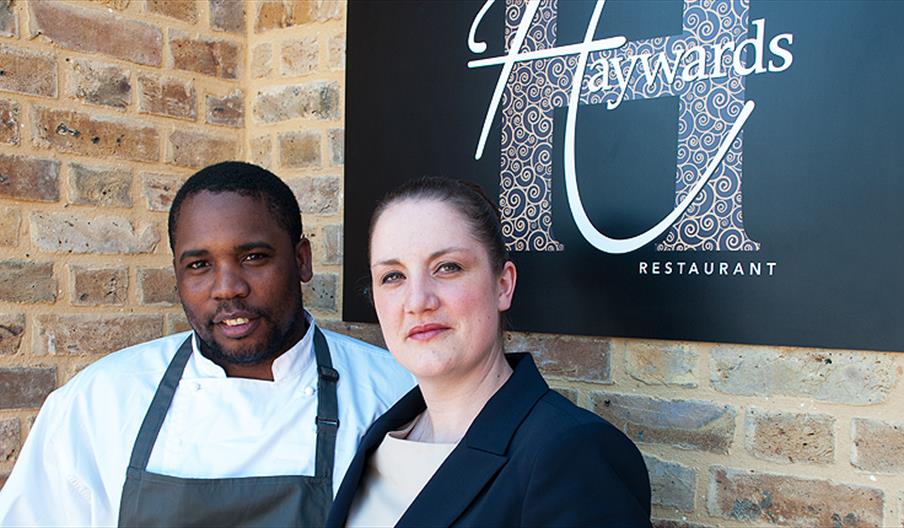 Head Chef Jahdre Hayward and his wife Amanda, owners of Haywards Restaurant, Epping.