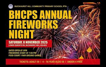 Buckhurst Hill Community Primary School PTA Fireworks and giant bonfire 2025 on Saturday 8th November.