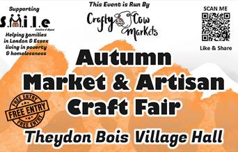 Crafty Cow Markets Autumn Market & Artisan Craft Fair at Theydon Bois Village Hall 5th October 2025