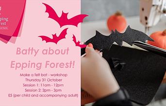 Batty About Epping Forest. Make a decorative felt bat children's workshop.