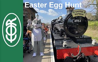 Bertie Bunny at the Great Epping Ongar Railway Easter Egg Hunt