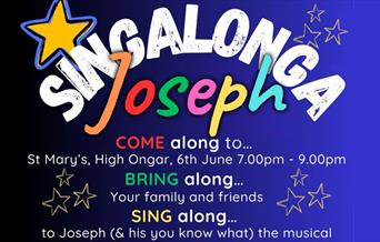 Be at St Mary's, June 6th, to sing along to tunes from Joseph. With performances from Harmony Bible Club, The Ongar Singers and others!