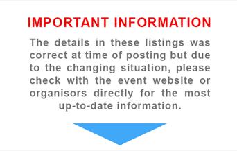 Event details are correct at time of listing but please check event is still going ahead with organisers before attending.