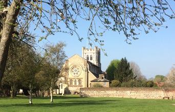 Waltham Abbey Church from the gardens
