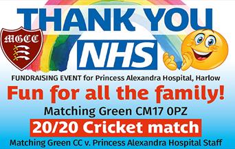 Matching Green Cricket Club Thank You NHS cricket match.