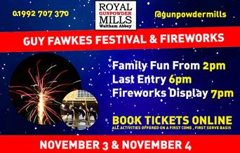 Guy Fawkes Festival and Fireworks at RGM Waltham Abbey.