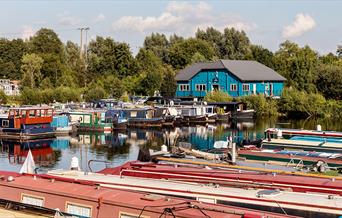 Roydon Marina Boathouse Cafe Bar overlooking the lake