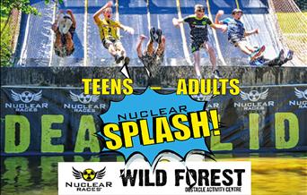 Kids and adults, Nuclear Splash at Wild Forest.