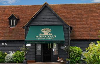 Ashlyns Organic Farm Shop entrance.