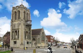 St John's Church and High Street, Epping