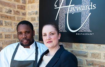 Head Chef Jahdre Hayward and his wife Amanda, owners of Haywards Restaurant, Epping.