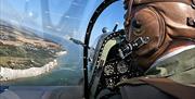 Aero Legends Spitfire flight over the iconic white cliffs at Dover