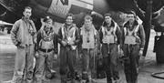 The American crew of 'Skyhag' bomber at Matching Airfield during WW2