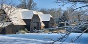 Winter view of the Essex Barn, Blake Hall, Ongar