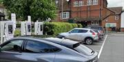 Budworth Hall concert entrance from car park.