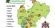 Map showing the locations across Epping Forest District of the nine country walks.