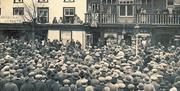 Epping MP Winston Churchill addresses crowd in Epping.