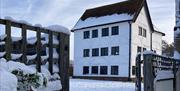 Queen Elizabeth’s Hunting Lodge, in Epping Forest, in the snow.