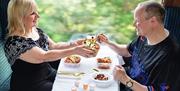 Epping Ongar Railway Restaurant on Wheels table for two.